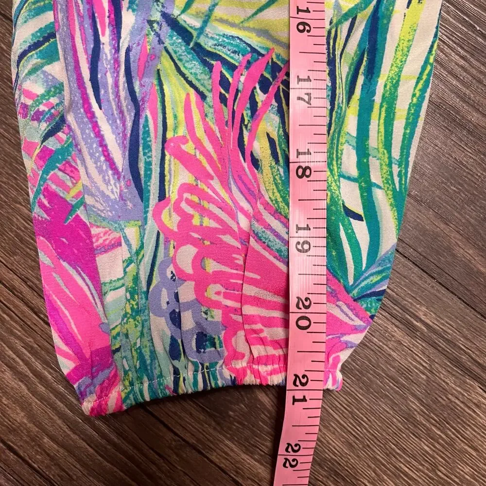 Lilly Pulitzer Adira Silk Off Shoulder Top XS Parrot Tropical Coastal Resort - Picture 10 of 10